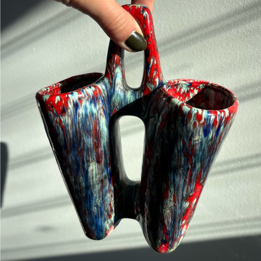 Vintage Handmade Pottery Pencil Holder / Vase